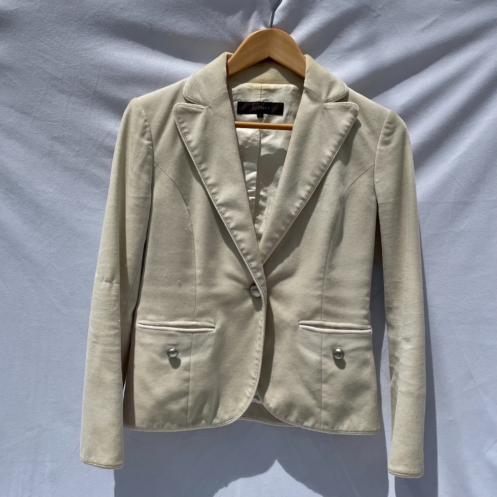 Cream Colored Microsuede Blazer